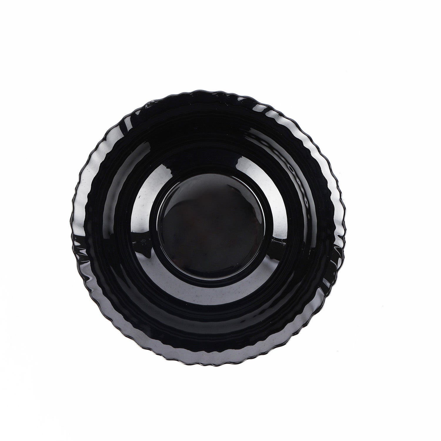Royalford 8" Opalware Salad Bowl RF11906 Black-Wave Series, Elegant Color Perfect for Serving and Eating Salads, Sweets, Snacks Lightweight, Serveware, Dishwasher-Safe Multicolor 6inch