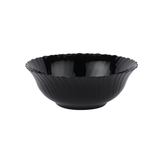 Royalford 8" Opalware Salad Bowl RF11906 Black-Wave Series, Elegant Color Perfect for Serving and Eating Salads, Sweets, Snacks Lightweight, Serveware, Dishwasher-Safe Multicolor 6inch