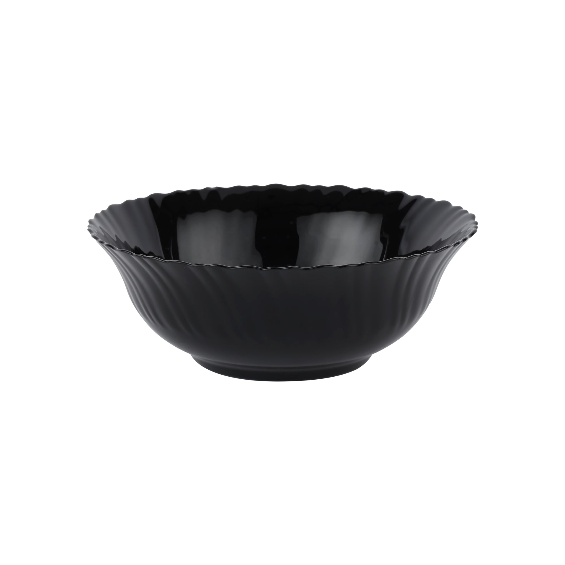 Royalford 8" Opalware Salad Bowl RF11906 Black-Wave Series, Elegant Color Perfect for Serving and Eating Salads, Sweets, Snacks Lightweight, Serveware, Dishwasher-Safe Multicolor 6inch