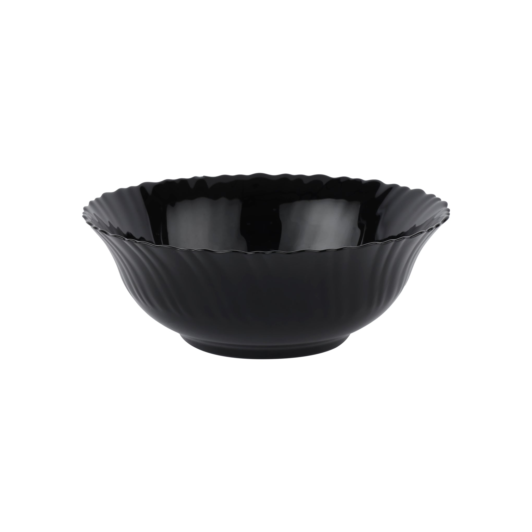 Royalford 8" Opalware Salad Bowl RF11906 Black-Wave Series, Elegant Color Perfect for Serving and Eating Salads, Sweets, Snacks Lightweight, Serveware, Dishwasher-Safe Multicolor 6inch