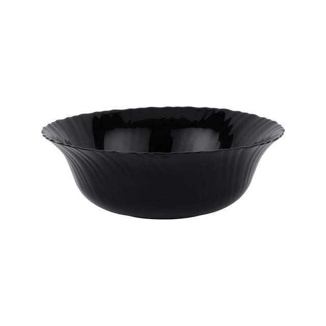 Royalford RF11907 9" Opalware Soup Bowl – Black Wave Series Elegant Serving Bowl for Soup, Salad & Snacks