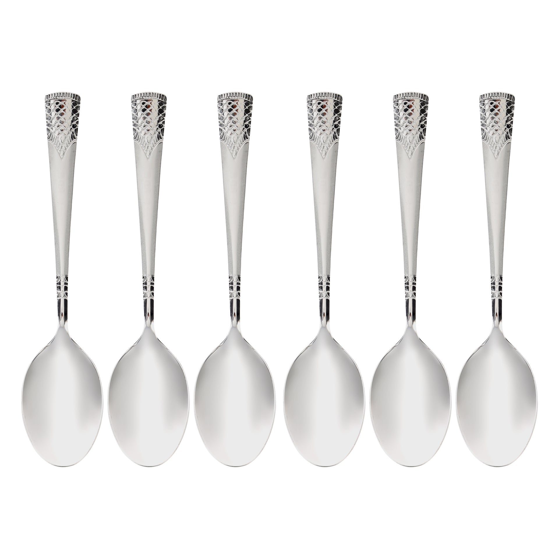 Royalford 14 cm Stainless Steel Tea Spoon- RF11944 Pack of 6, Stylish Sandblast Finish, Light-Weight and 100% Food-Grade Non-Magnetic, Suitable for Dining Table, Home and Restaurant Silver