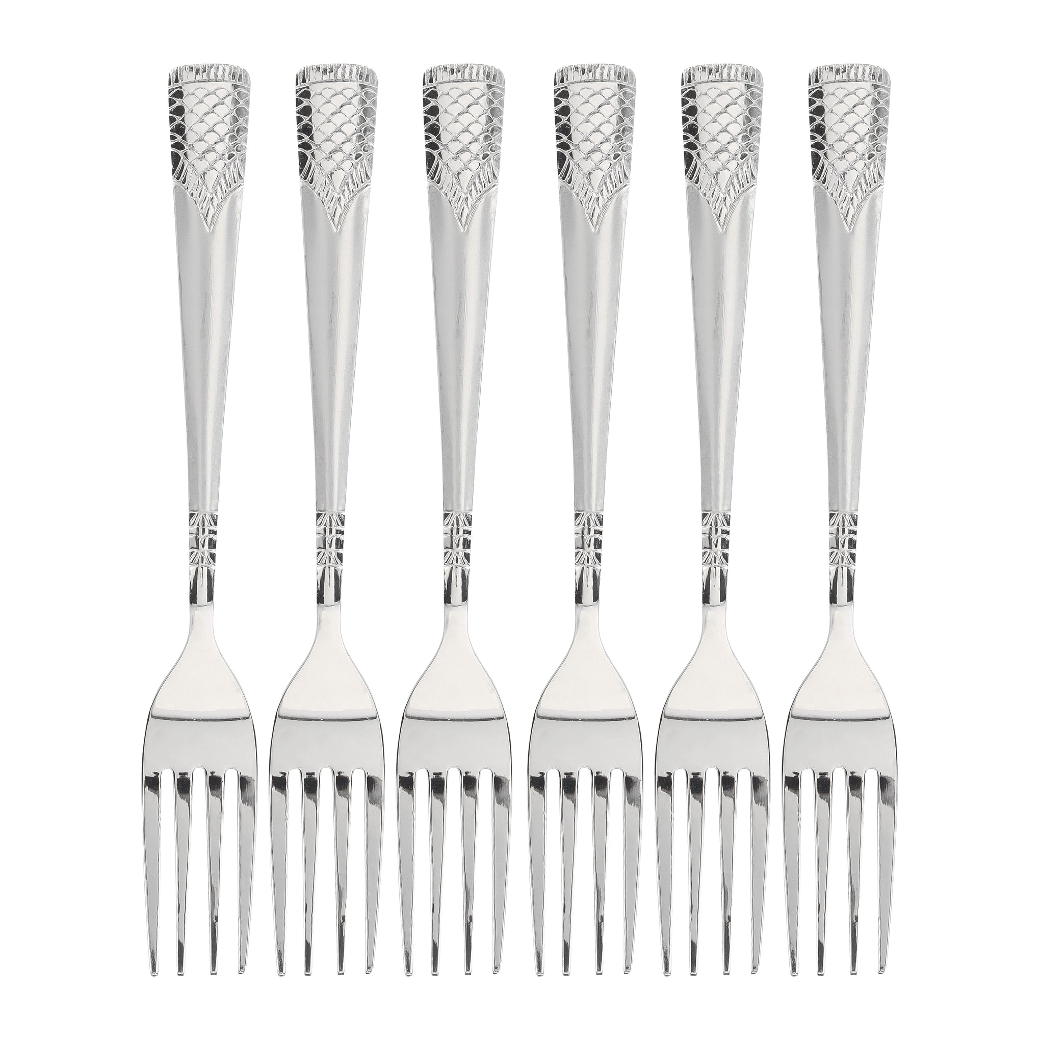 6-Piece Stainless Steel Table Fork 19.5 Cm Silver