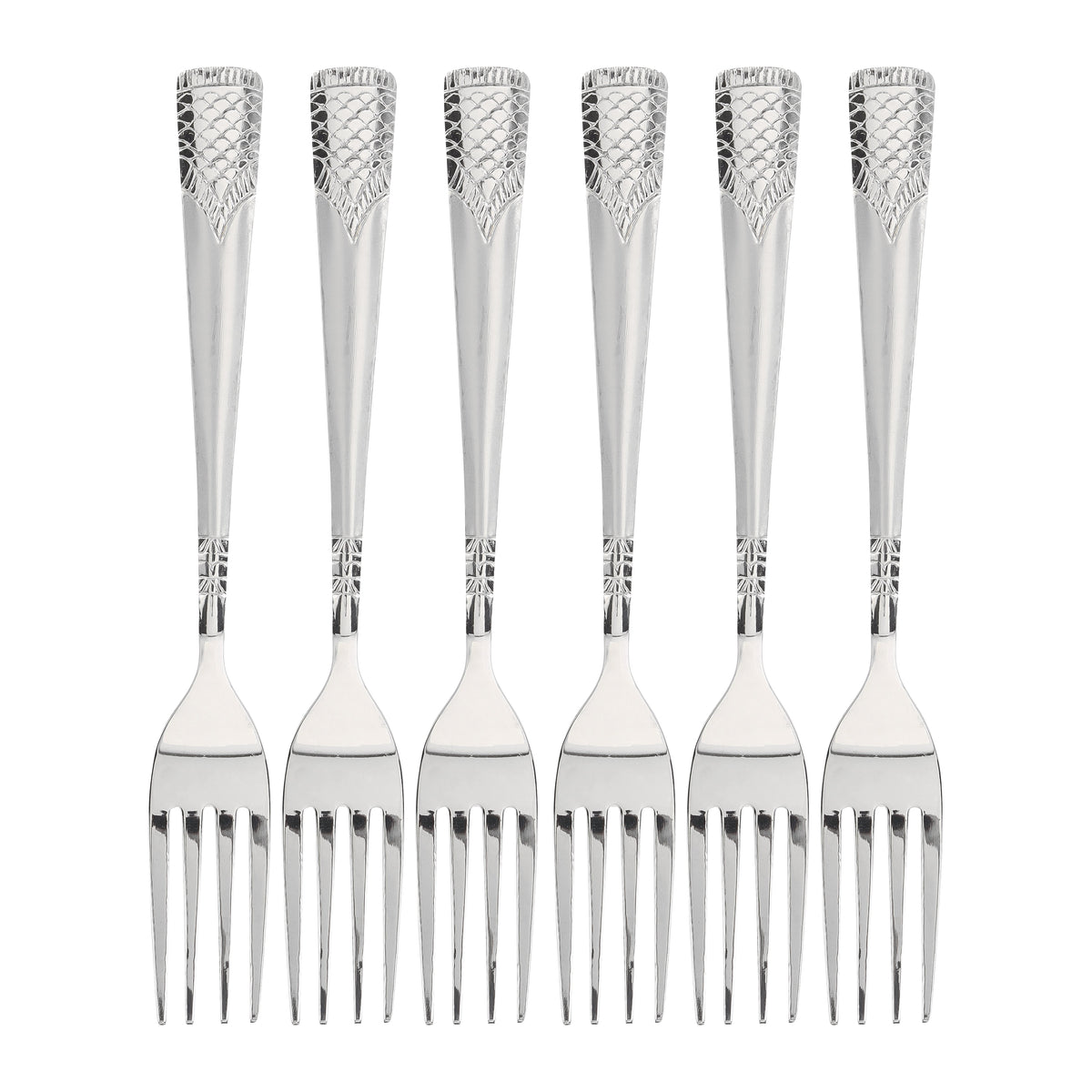 6-Piece Stainless Steel Table Fork 19.5 Cm Silver