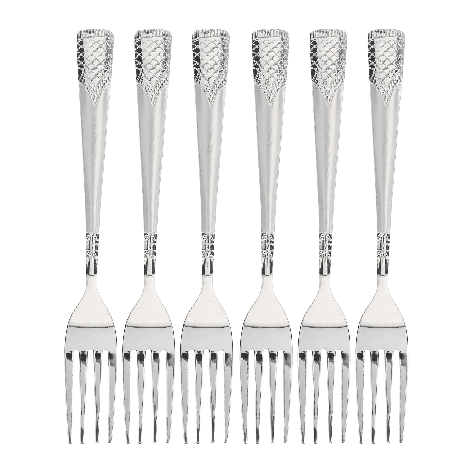 6-Piece Stainless Steel Table Fork 19.5 Cm Silver