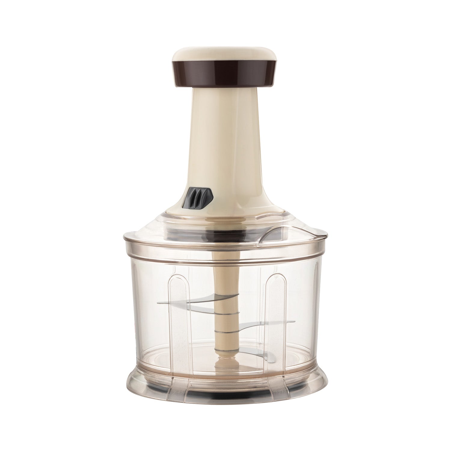 Push Compact Chopper With 4 Blades 900 ML Assorted Multicolour