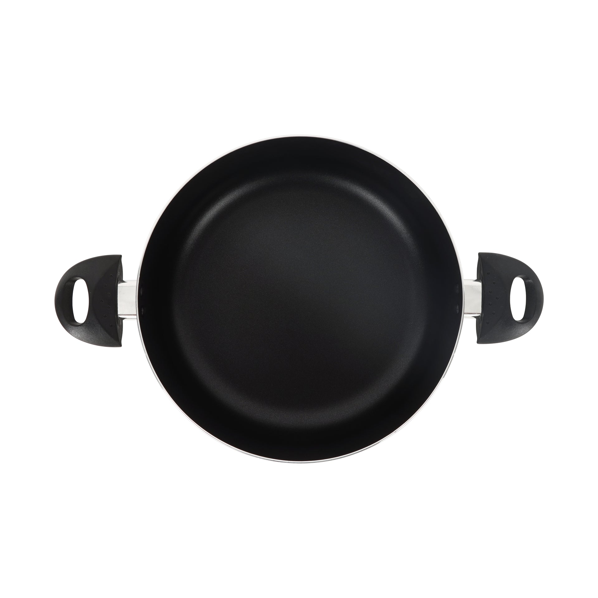 Royalford Press Aluminium 30cm Casserole With 2.5mm Body Thickness, Heat Resistant Exterior, Strong Bakelite Handles, Tempered Glass Lid With Steel Frame, PTFE & PFOA Free, Non- Stick Coated Silver