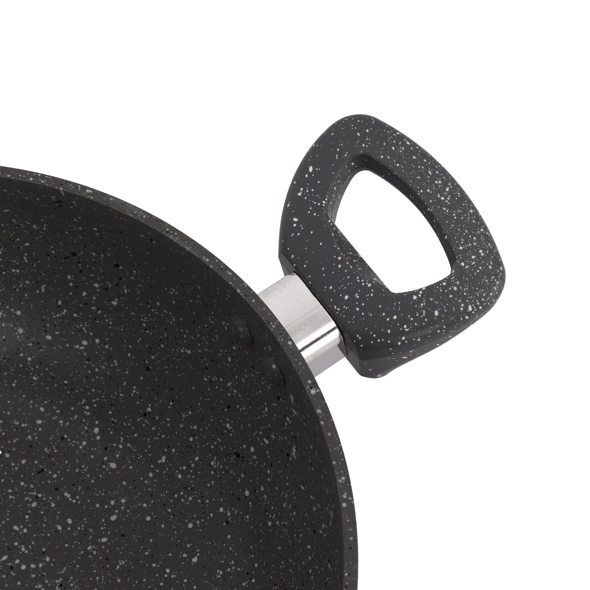 Smart Granite Series Granite Coating Forged Aluminum Wok Pan With Lid 28 Cm Grey