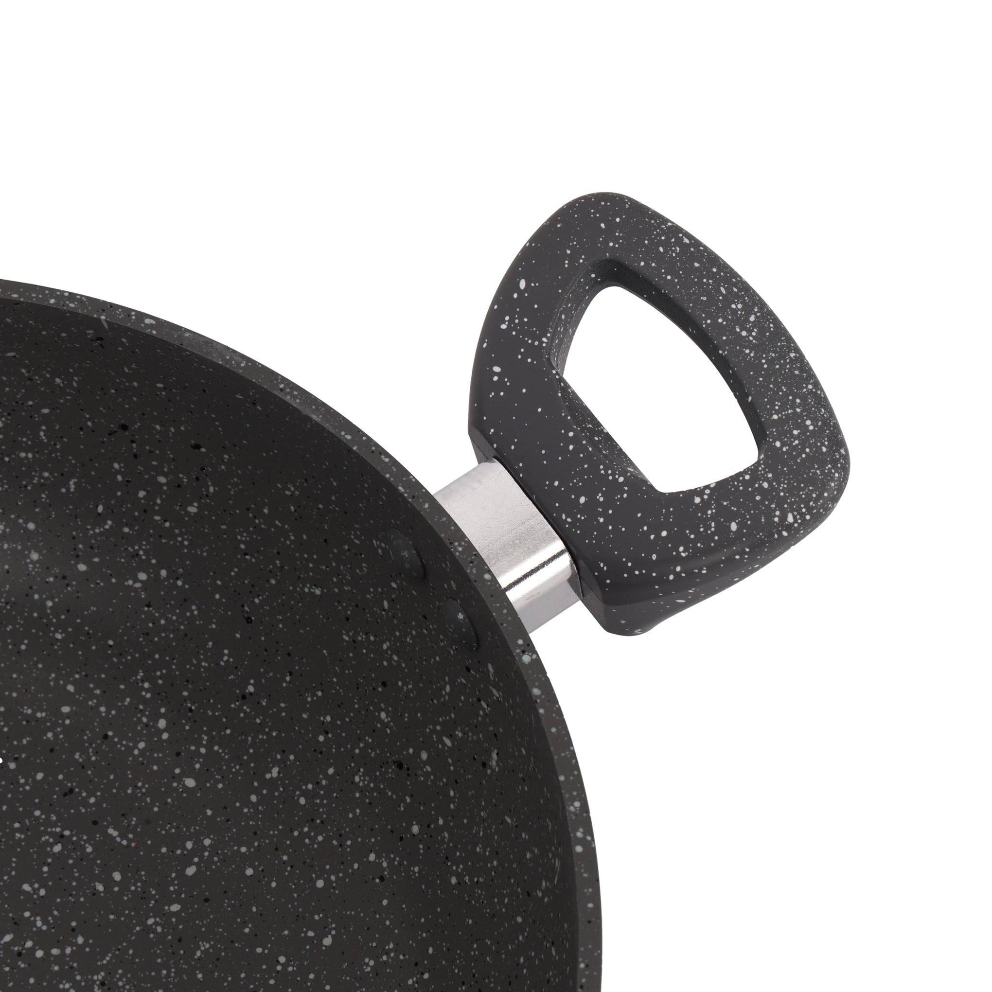 Smart Granite Series Granite Coating Forged Aluminum Wok Pan With Lid 28 Cm Grey