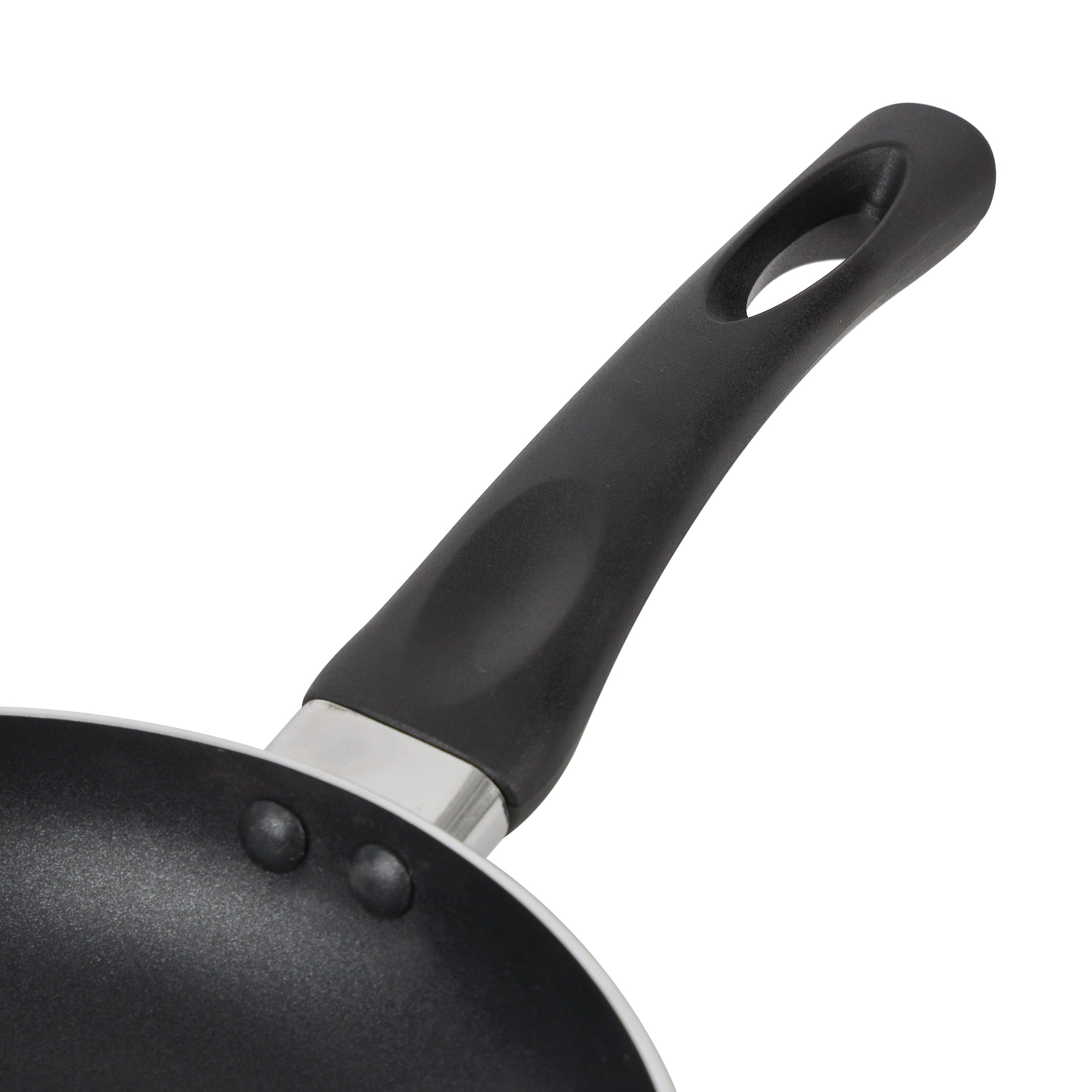 Royalford 24 CM Aluminum Fry Pan With Tempered Glass Lid Black color, Strong Aluminum Body With Non-Stick Coating And Bakelite Handle| Compatible With Hot Plate, Halogen, Ceramic And Gas Stovetops Red