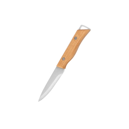 4" Paring Knife | Extra Sharp Stainless Steel Blade with Wooden Handle | Fruit Peeling & Vegetable Cutting Knife | Food-Grade Kitchen Knife | Silver & Brown