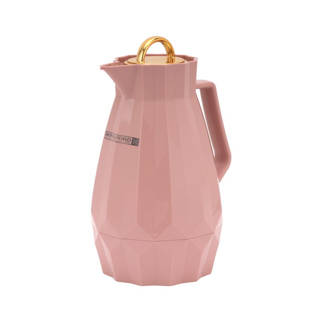 Royalford 1.0 L (33.5 oz) Vacuum Flask- RF12130| With Pink Glass Inner and PP Outer Body| Keeps Your Drinks Hot or Cold, Asbestos-Free and Hygienic Multicolor 1.0 L (33.5Liters