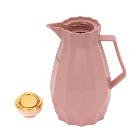 Royalford 1.0 L (33.5 oz) Vacuum Flask- RF12130| With Pink Glass Inner and PP Outer Body| Keeps Your Drinks Hot or Cold, Asbestos-Free and Hygienic Multicolor 1.0 L (33.5Liters