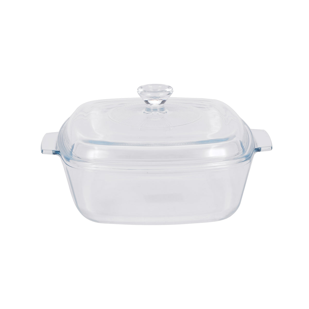 Royalford 1.5 L Glass Baking Dish with Lid-RF12200/ Square Tray Perfect for Baking and Serving/ Casserole with Easy Grab Handles and Knob/ Oven, Dishwasher and Freezer Safe Clear