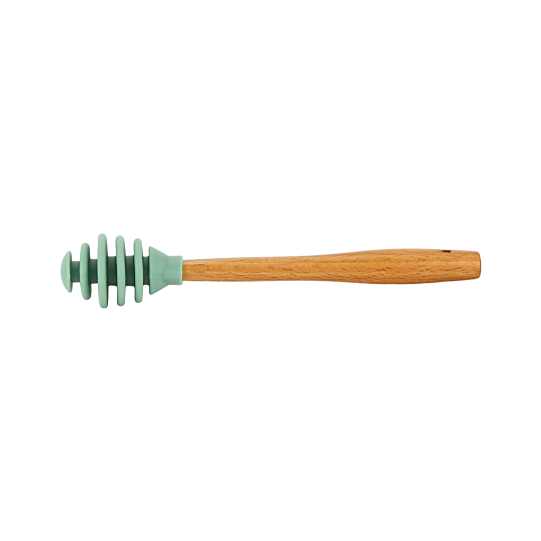 Honey Spoon With Silicone Head And Beech Wood Handle 17 Cm Blue/Brown