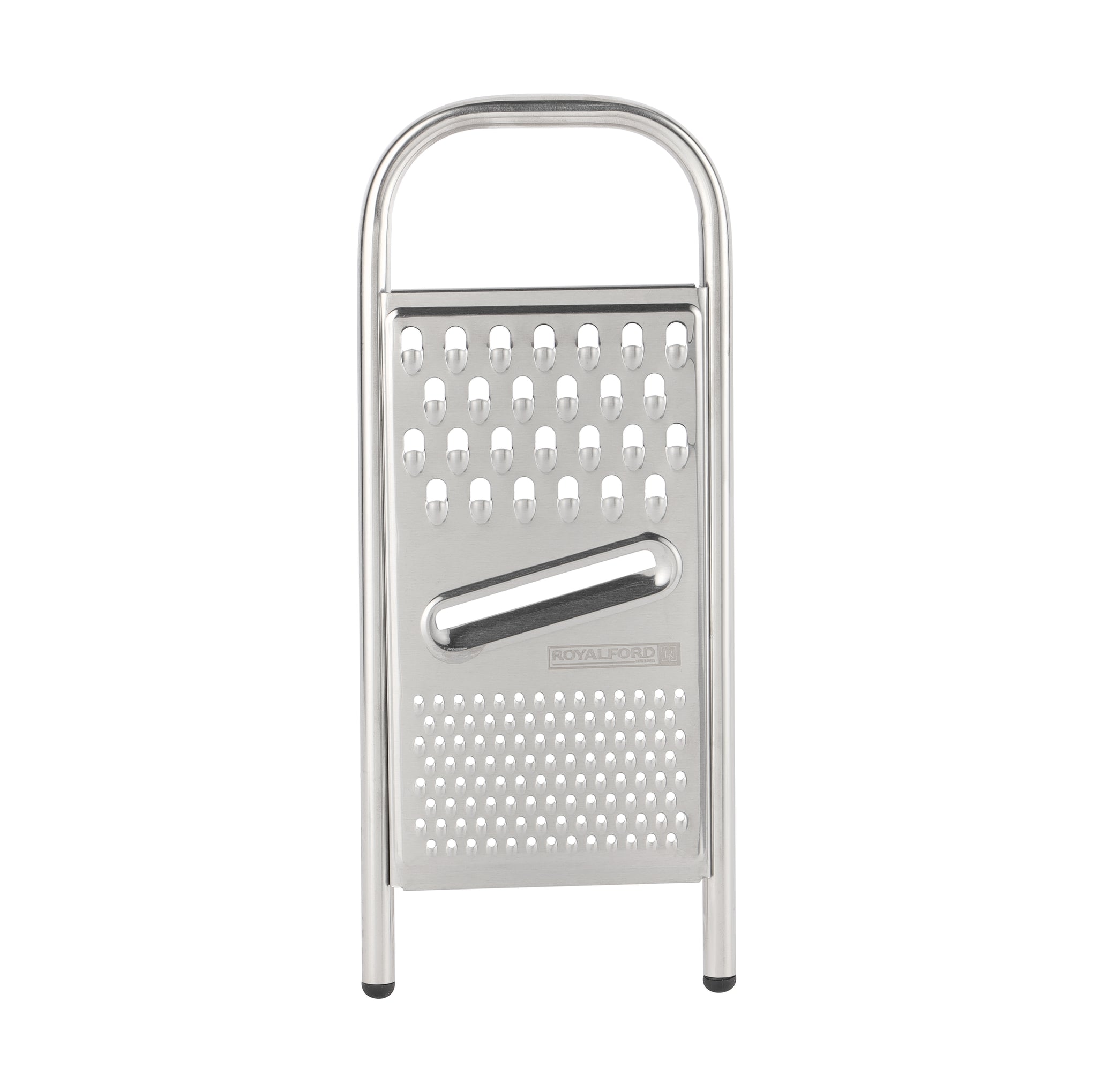 Royalford Stainless Steel 3-in-1 Flat Grater- RF12351/ with PP Base, Light-Weight and Compact Design/ Multiple Grating Style Silver
