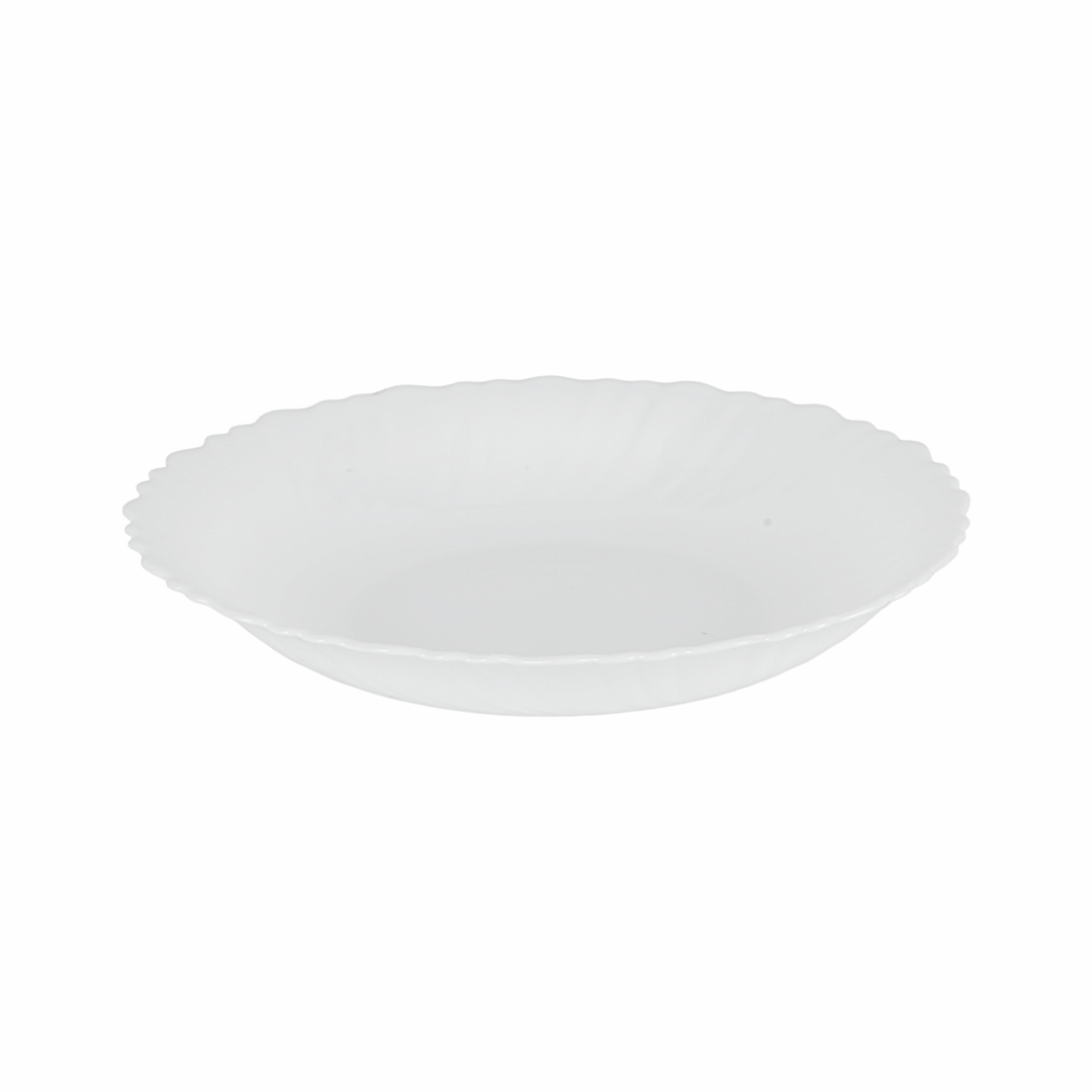 Royalford 16 Piece Classic Opalware Dinner Set | Includes Dinner, Deep and Dessert Plates and Serving Bowls | Dishwasher-Safe  Freezer and Microwave Safe | Chip-Resistant and Food-Grade/ White WHITE