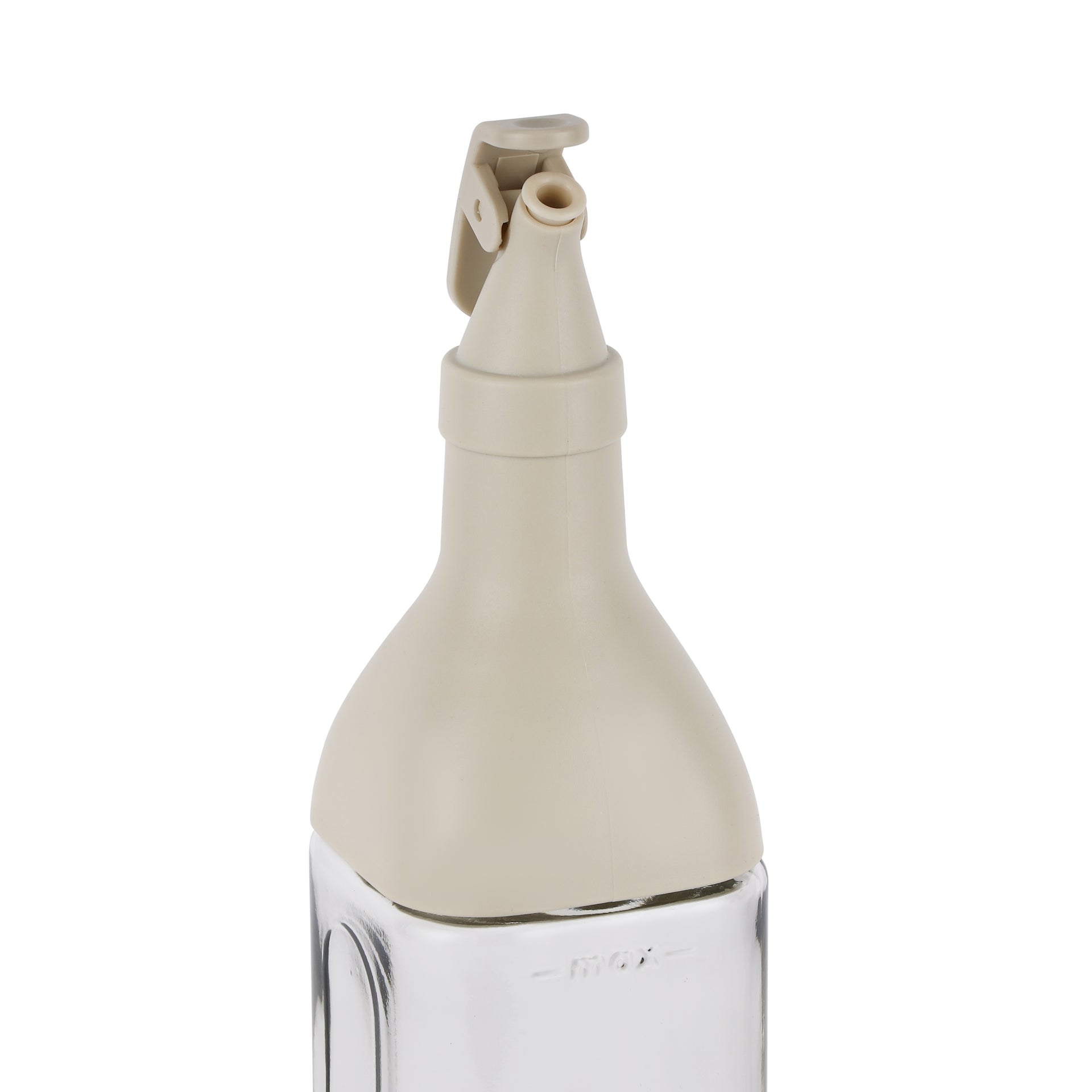 Royalford 500ml Glass Oil Bottle RF12418 Transparent Dispenser Perfect for Dispensing Oil, Vinegar, Olive Oil, Spices, Etc. with PP Lid and Convenient Pouring Spout Clear and White Multicolor