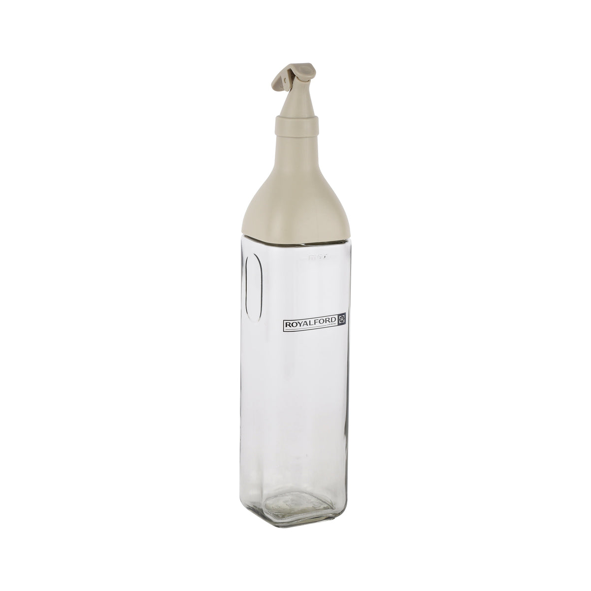 Royalford 500ml Glass Oil Bottle RF12418 Transparent Dispenser Perfect for Dispensing Oil, Vinegar, Olive Oil, Spices, Etc. with PP Lid and Convenient Pouring Spout Clear and White Multicolor