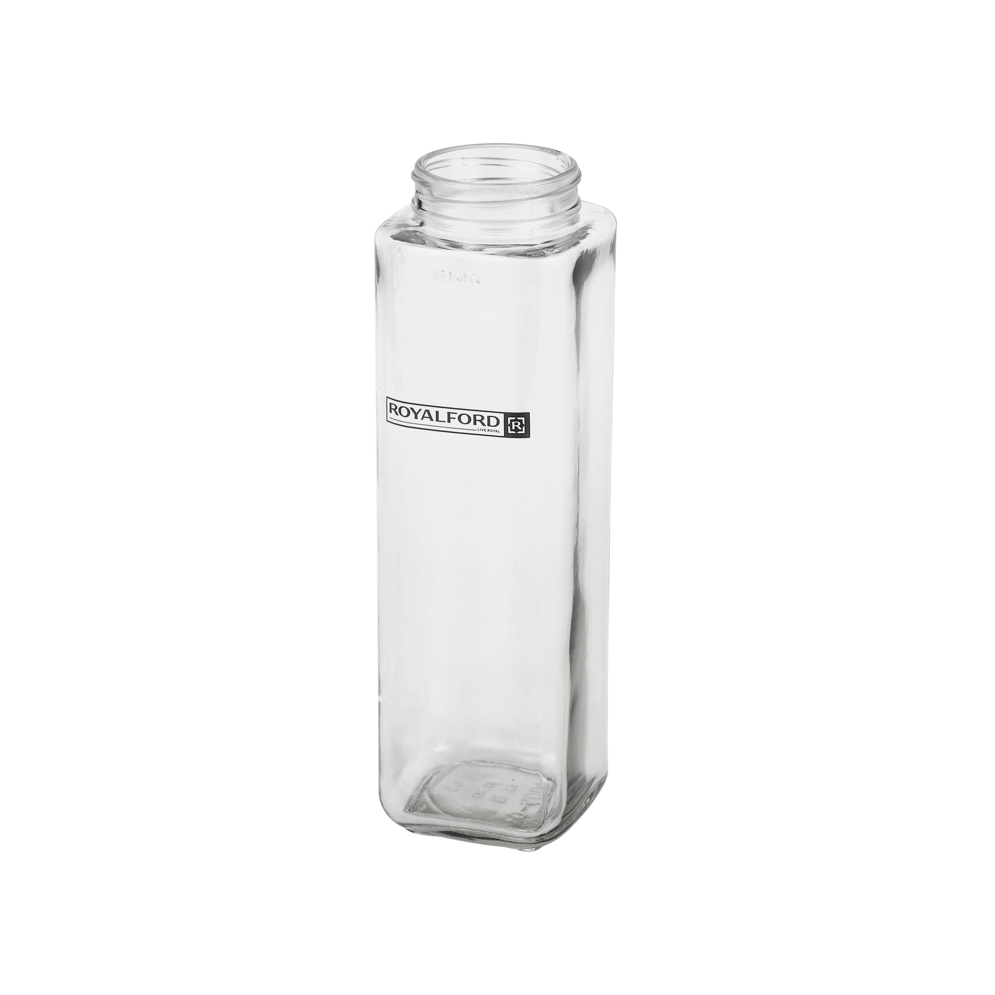 Royalford 500ml Glass Oil Bottle RF12418 Transparent Dispenser Perfect for Dispensing Oil, Vinegar, Olive Oil, Spices, Etc. with PP Lid and Convenient Pouring Spout Clear and White Multicolor