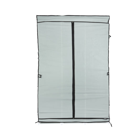 Royalford Wardrobe with Racks- RF12429/ Fabric Cabinet, Strong Metal Rods, Easy to Assemble/ Multi-Purpose Storage for Clothes, Shirt, Dress, etc./ for Home, Bedroom, Hostel, Living Room/ Heavy-Duty, Rectangular Stand, Space-Saving Design/ Black