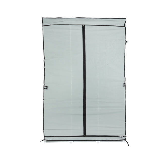 Royalford Wardrobe with Racks- RF12429/ Fabric Cabinet, Strong Metal Rods, Easy to Assemble/ Multi-Purpose Storage for Clothes, Shirt, Dress, etc./ for Home, Bedroom, Hostel, Living Room/ Heavy-Duty, Rectangular Stand, Space-Saving Design/ Black