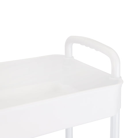 Royalford 3 Tier Storage Cart- RF12462/ Metal Multi-Purpose Cart Trolley with Wheels for Living, Kitchen, Office, Home, Washroom, etc./ for Fruits, Vegetables, Accessories, Toiletries, etc./ Compact Design, Easy to Assemble, Clean and Maintain/ White