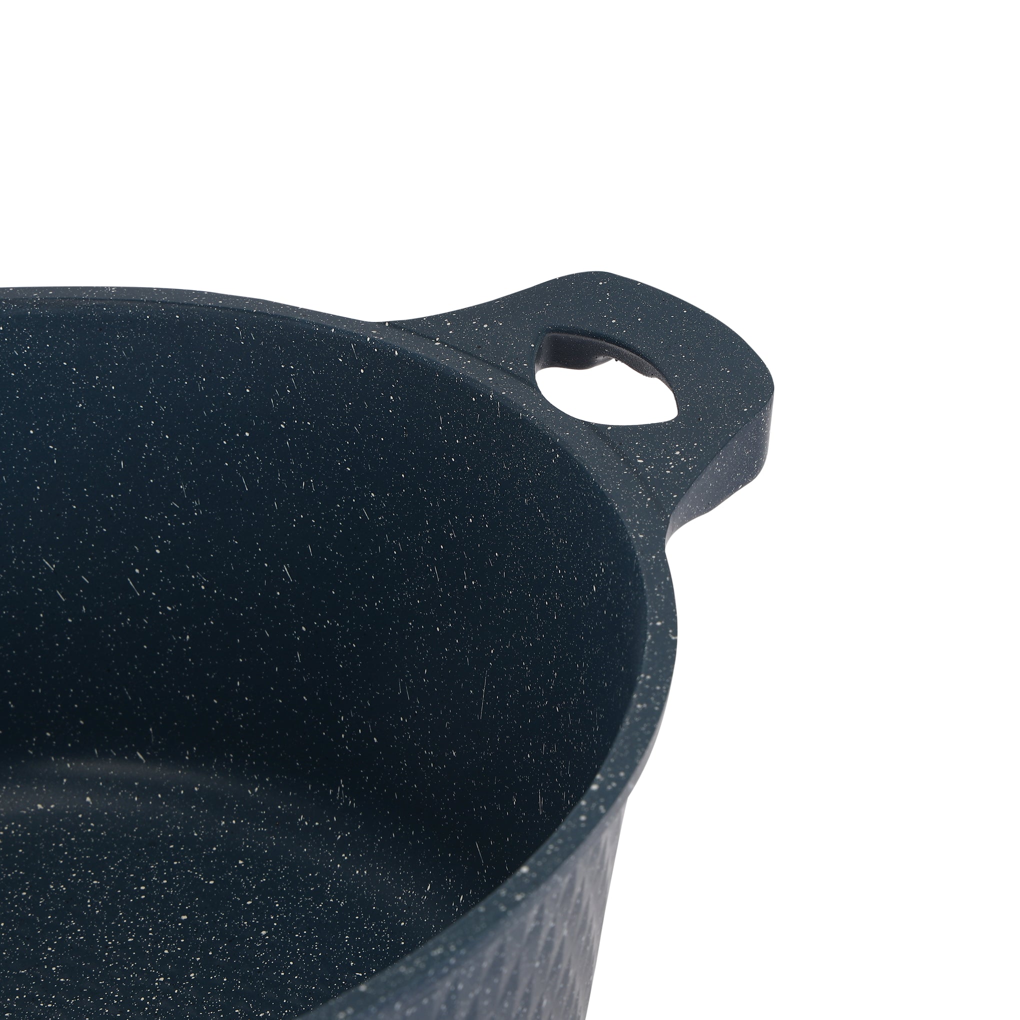 Royalford 12-piece Chef Pride Die-Cast Aluminum Cookware Set- RF12488/ Granite Coated with 2.5 mm Thickness, Induction Base, Handles and Glass Lid Blue