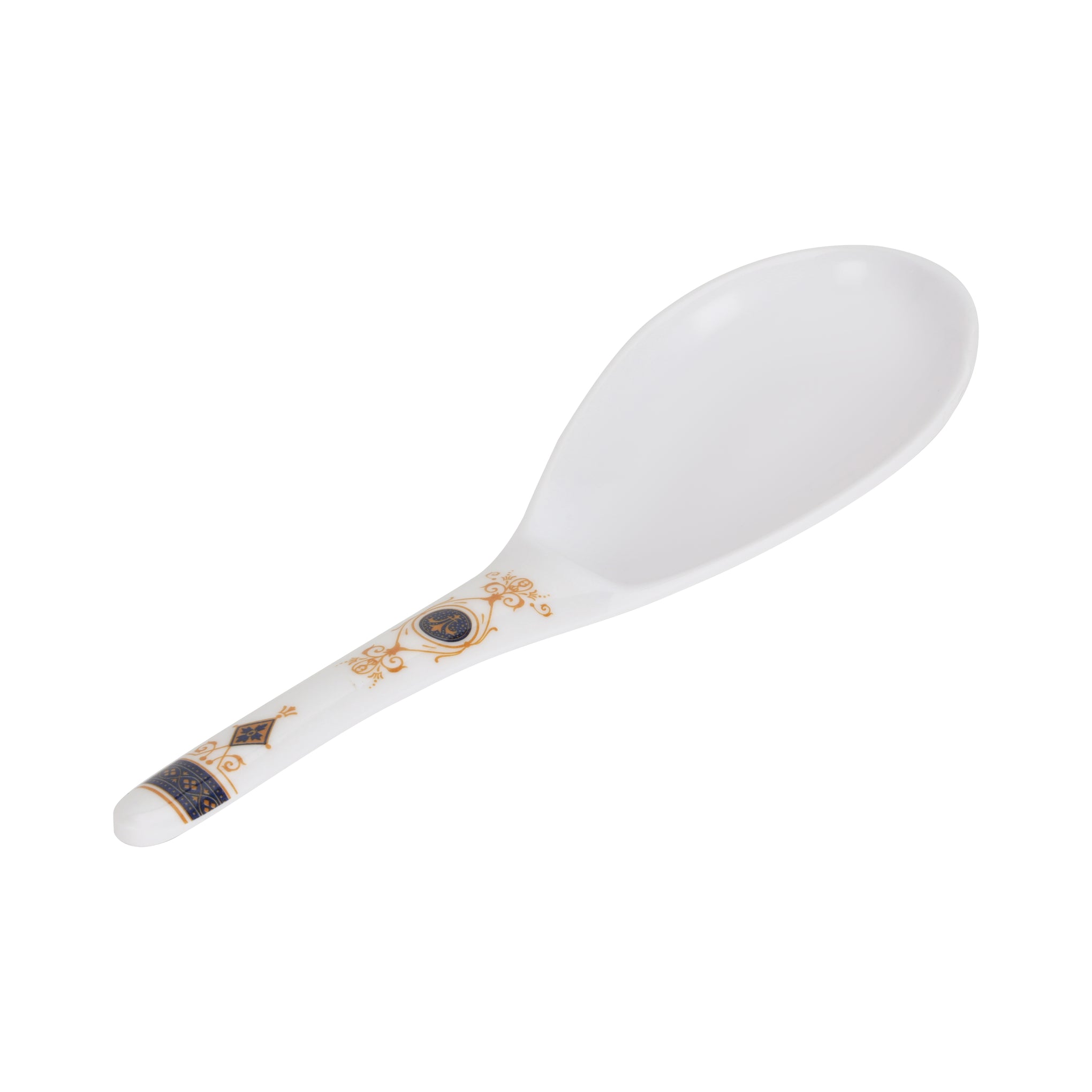 56-Piece Melamlne Dinner Set With 2X36 Cm Oval Plate, 12X25 Cm Deep Plate, 12X20 Cm Deep Plate, 12X12 Cm Round Bowl, 2X22 Cm Serving Bowl, 2 X Rice Spoon, 2 X Ladle, 12Xsoup Spoon, Serves 12 For Famlly Gatherings, White Multicolor