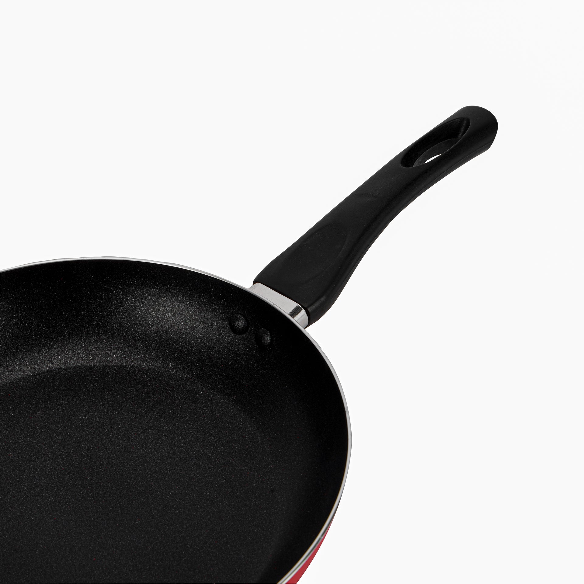 Royalford 30 cm Aluminum Nonstick Frypan with Stainless Steel Lid / Strong Body with 3 Layer Coating and Heat Resistant Bakelite Handle/ Perfect for Frying, Sauting, Tempering/ Black Black