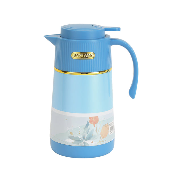 Royalford 1000 ml (33.5 oz) Eden Vacuum Flask- RF12583/ with Pink Glass Inner and PP Outer Body/ Keeps Your Drinks Hot or Cold, Asbestos-Free and Hygienic/ Leak-Proof and Portable Design/ Suitable for Indoor and Outdoor Use/ Blue Pink