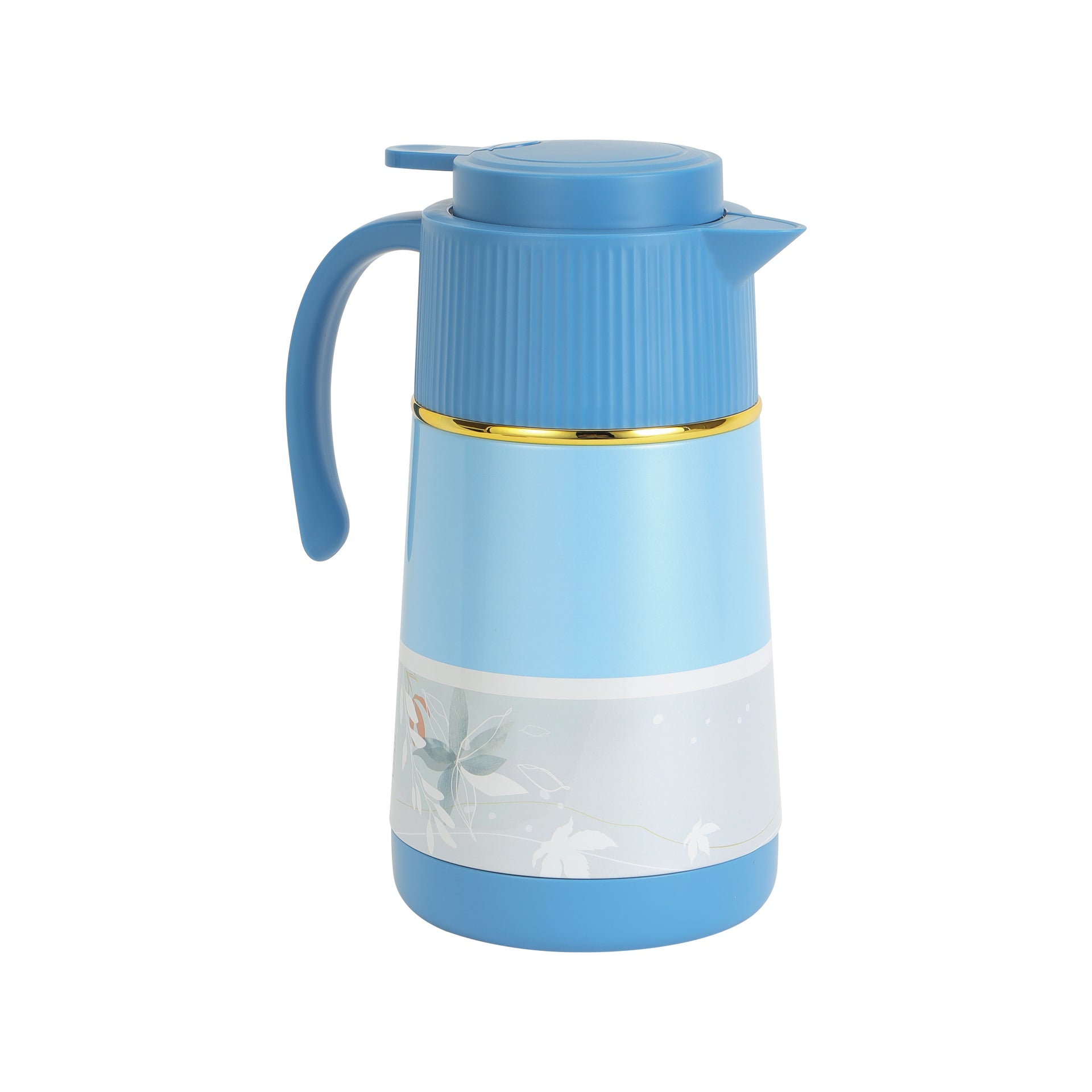 Royalford 1000 ml (33.5 oz) Eden Vacuum Flask- RF12583/ with Pink Glass Inner and PP Outer Body/ Keeps Your Drinks Hot or Cold, Asbestos-Free and Hygienic/ Leak-Proof and Portable Design/ Suitable for Indoor and Outdoor Use/ Blue Pink