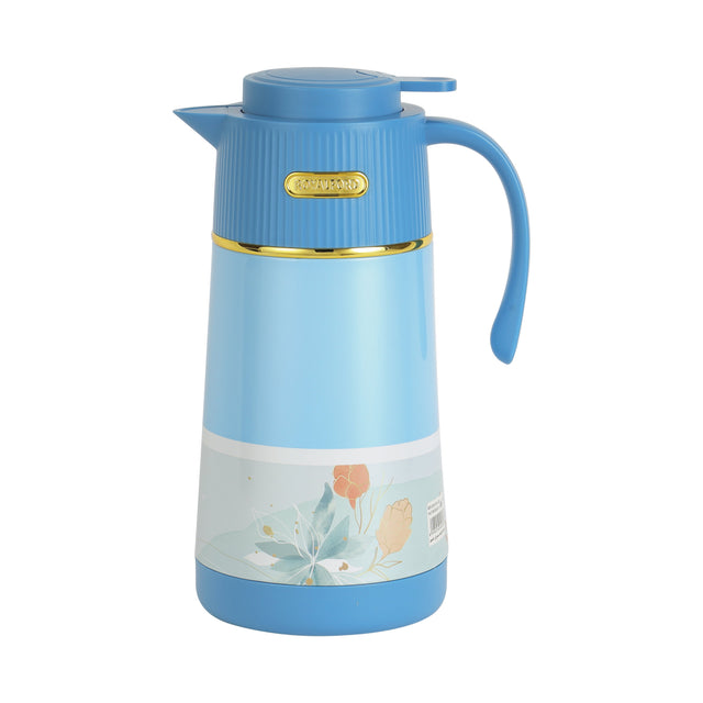 RF12585 1600ml Eden Vacuum Flask | Pink Glass Inner with PP Outer Body | Hot & Cold Insulated Bottle | Leak-Proof Portable Flask | Blue