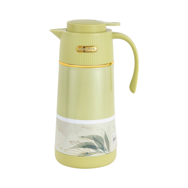 Royalford 1900 ml (64 oz) Eden Vacuum Flask- RF12586/ with Pink Glass Inner and PP Outer Body/ Keeps Your Drinks Hot or Cold, Asbestos-Free and Hygienic/ Leak-Proof and Portable Design/ Suitable for Indoor and Outdoor Use/ Green Pink