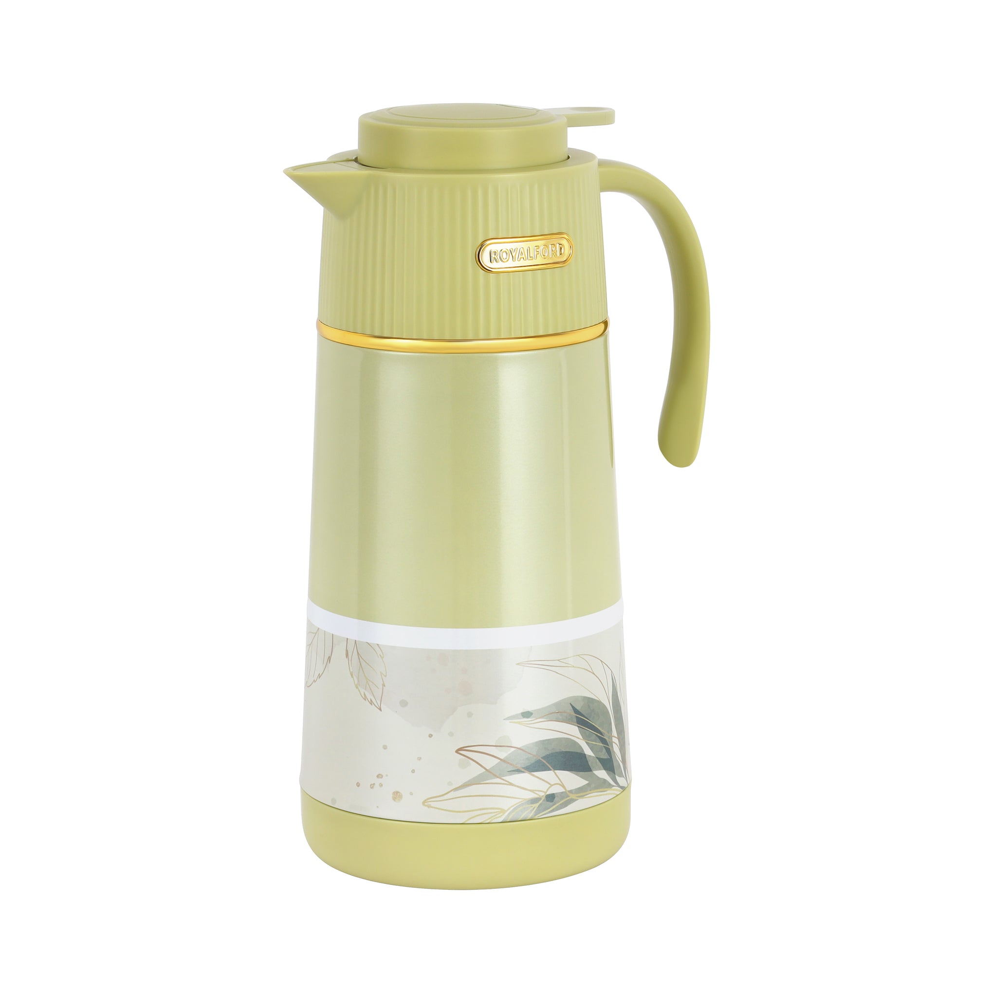 Royalford 1900 ml (64 oz) Eden Vacuum Flask- RF12586/ with Pink Glass Inner and PP Outer Body/ Keeps Your Drinks Hot or Cold, Asbestos-Free and Hygienic/ Leak-Proof and Portable Design/ Suitable for Indoor and Outdoor Use/ Green Pink