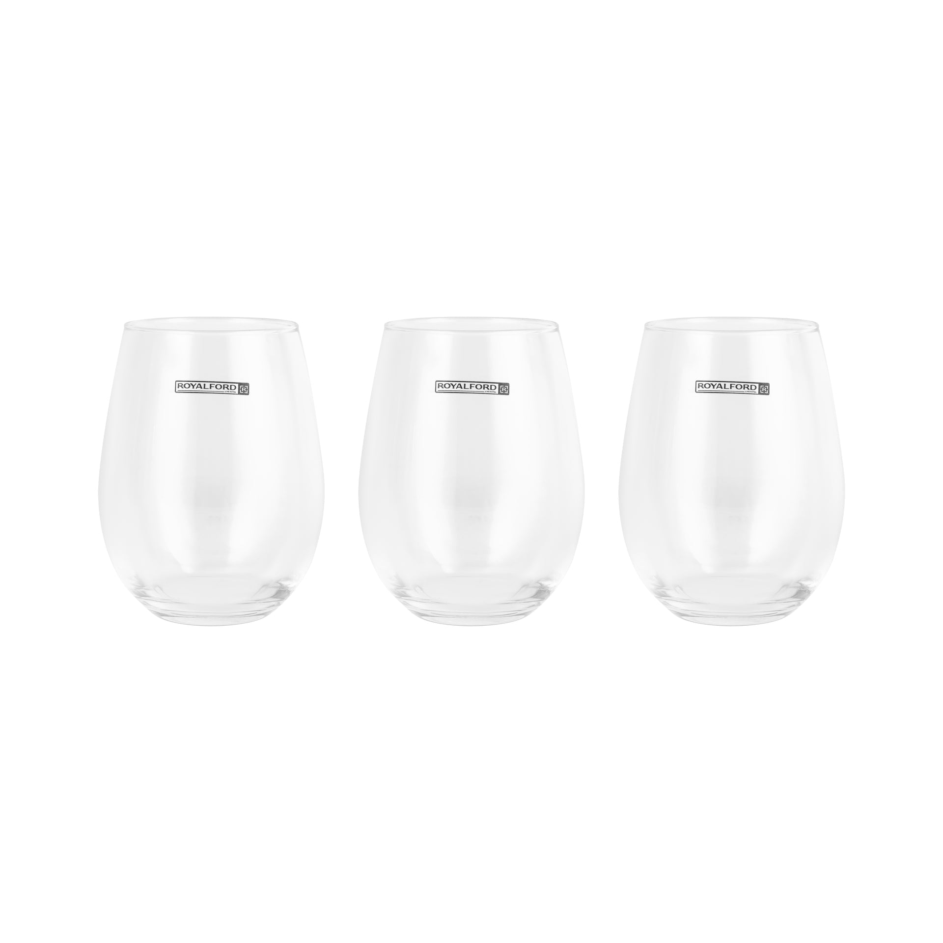 Royalford 590ML Premium Crystal Clear Glass Tumbler Set-RF12588/ Dishwasher Safe, Lead-Free Soda-Lime Glass Transparent