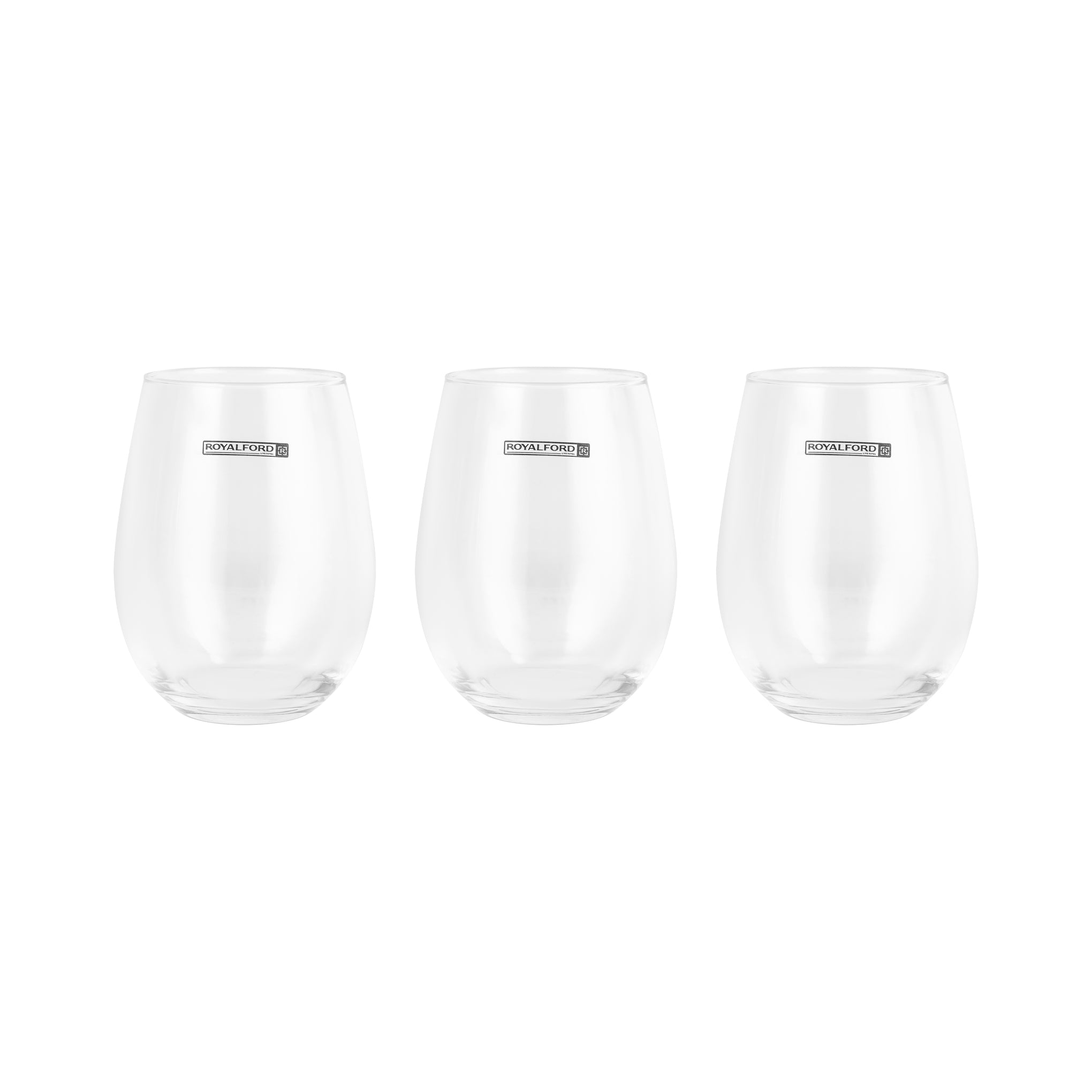 Royalford 590ML Premium Crystal Clear Glass Tumbler Set-RF12588/ Dishwasher Safe, Lead-Free Soda-Lime Glass Transparent