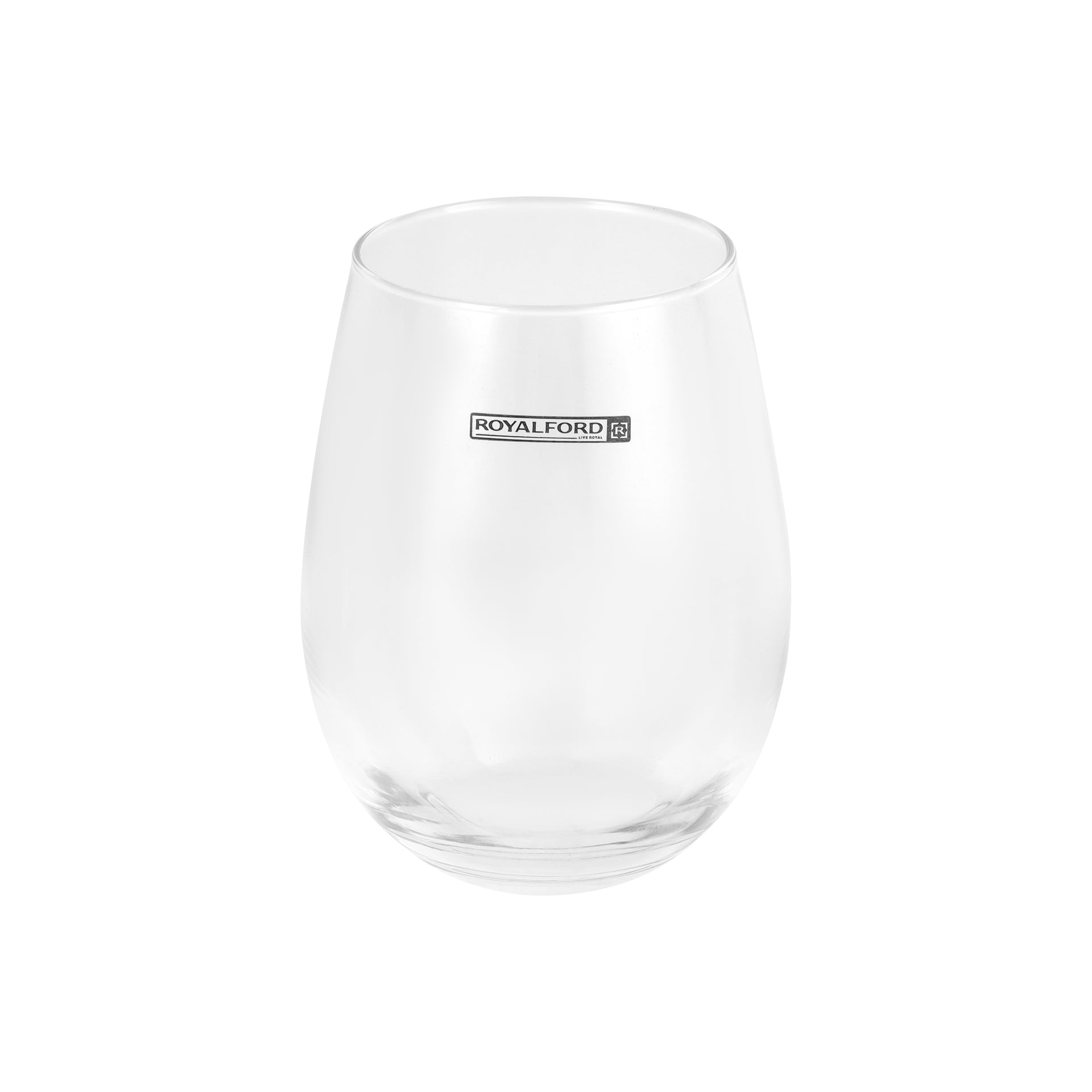 Royalford 590ML Premium Crystal Clear Glass Tumbler Set-RF12588/ Dishwasher Safe, Lead-Free Soda-Lime Glass Transparent