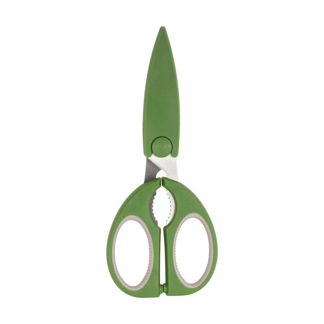 Royalford Kitchen Scissors- RF12645/ 2-in-1 Design, with Stainless Steel Blade and PP Handle and Cover Assorted Colors