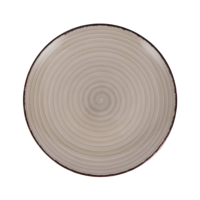 10.5" Stoneware Dinner Plate RF12667 – Brown | Elegant Printed Design, Microwave & Dishwasher Safe Serveware