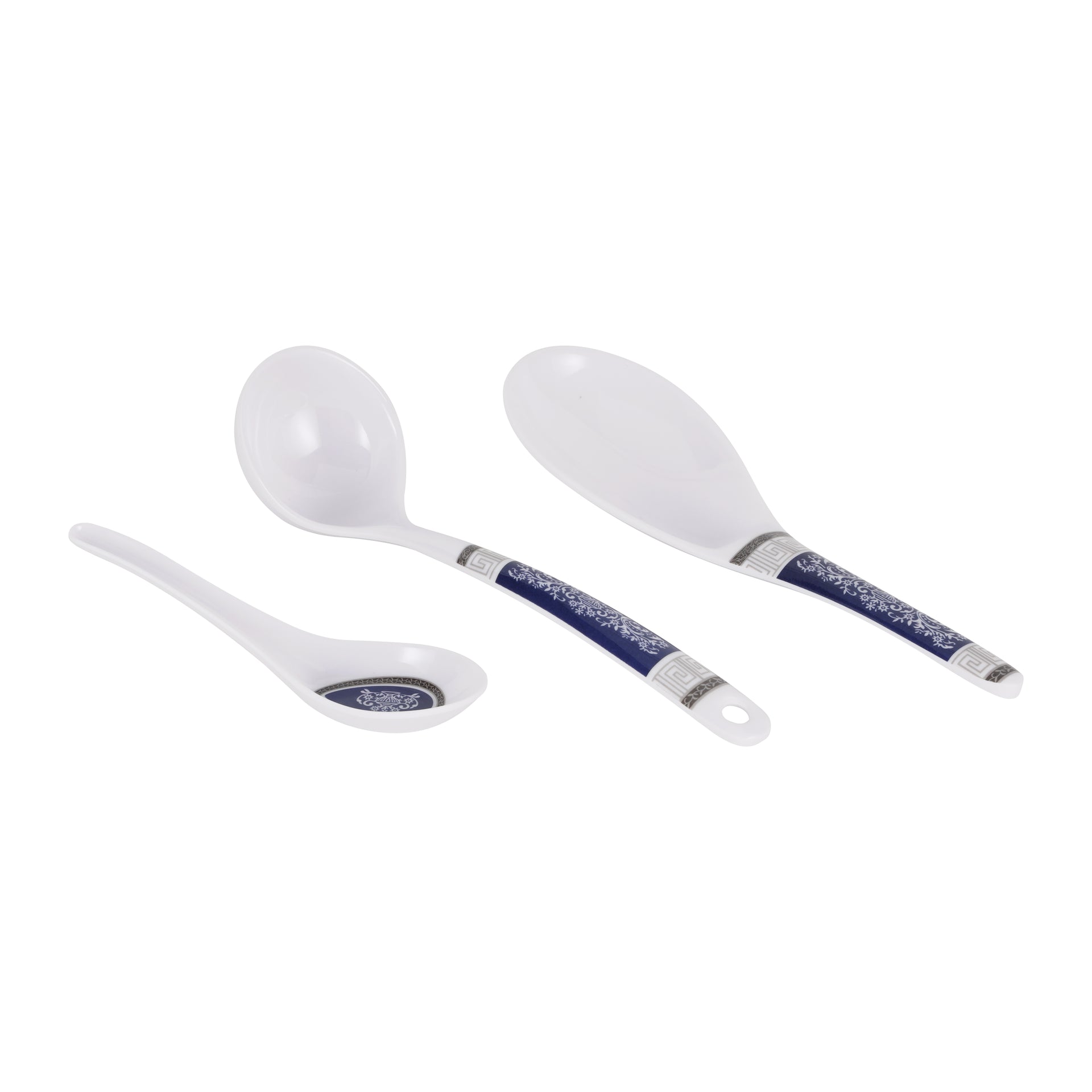 Royalford 70 Piece Melamineware Dinner Set- RF12675/ Includes Deep, Flat and Oval Plates, Serving Bowls and Rice Spoon, Soup Spoons and Ladle/ Dishwasher-Safe and Freezer-Friendly Multicolor