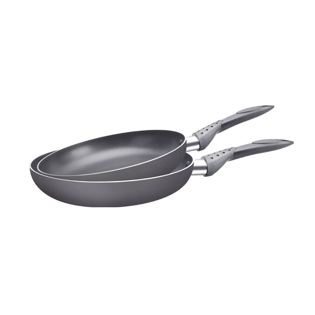 Royalford Aluminium Frypan 2-Piece Set, 22 cm x 24 cm Size