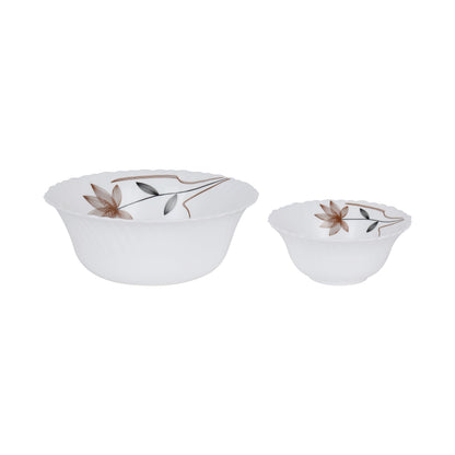 Royalford Opalware Dining Collection RF12686 Exquisite Floral Design 18-Piece Dinner Set 10.5” Plate,7.5” Plate,8.5” Soup Plate,5” Bowl,13.5” Oval Plate x 1pc,8” Bowl x 1p