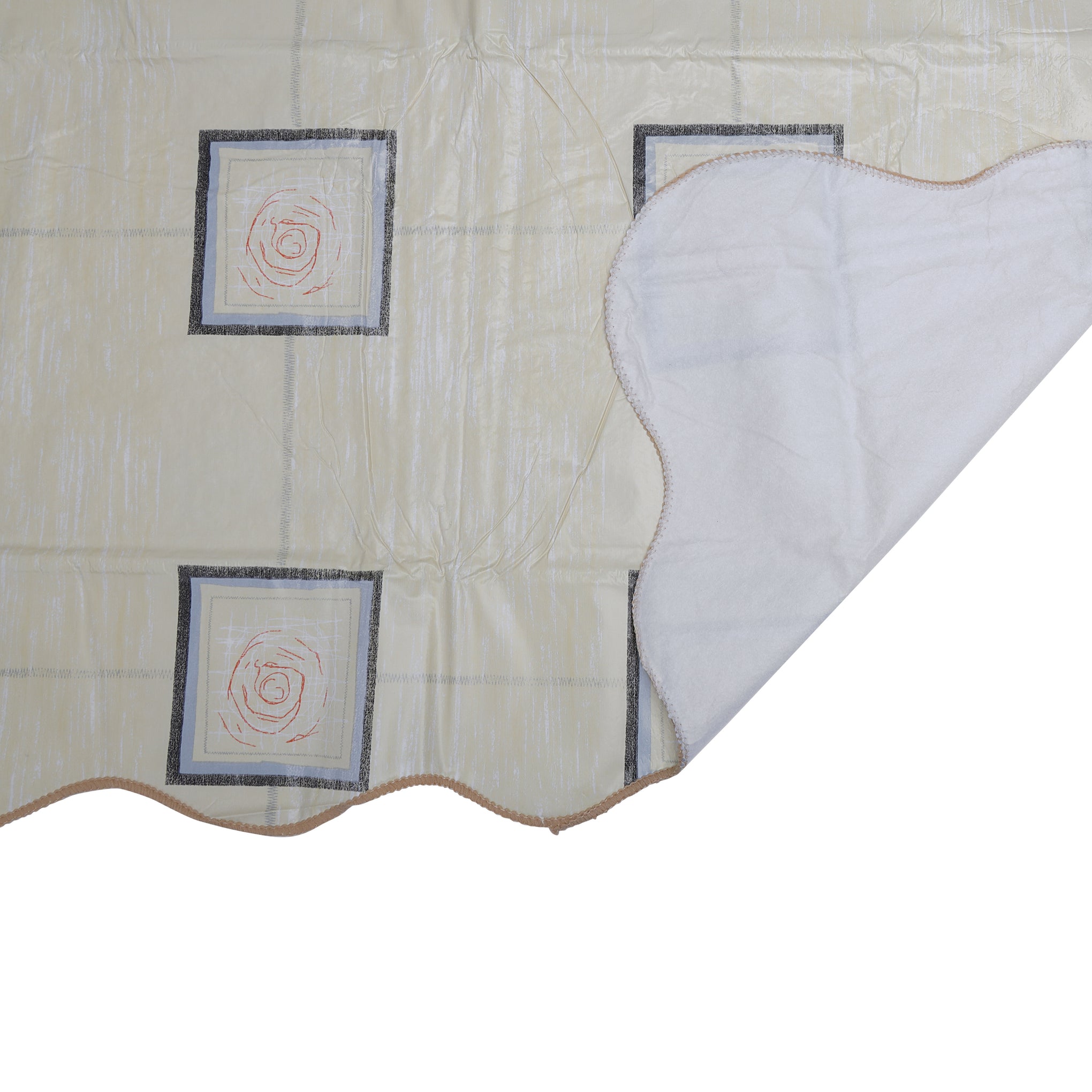 Royalford RF1272-TC 60" Round Table Cloth - Tablecloth Cover Protector | Tablecloth, Small Polka Floral, Wipe Clean, Table Cloth | Spill Proof Reusable Roll | Ideal Dining Table, Hall, & More (White Colour)