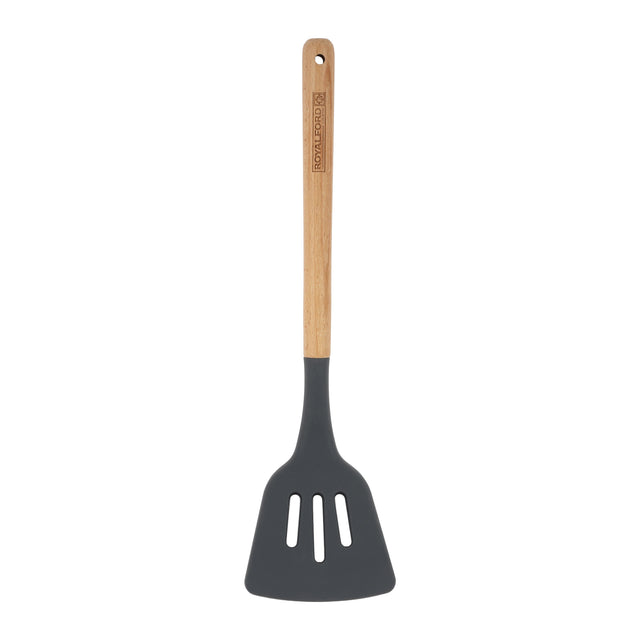 Non-Stick Silicone Heat-Resistant Slotted Turner RF12747 Fish Slice Serving Spatula Kitchen Utensils Dishwasher Safe Spatula Pancakes Burgers 32cm x 8.5cm Multicolor