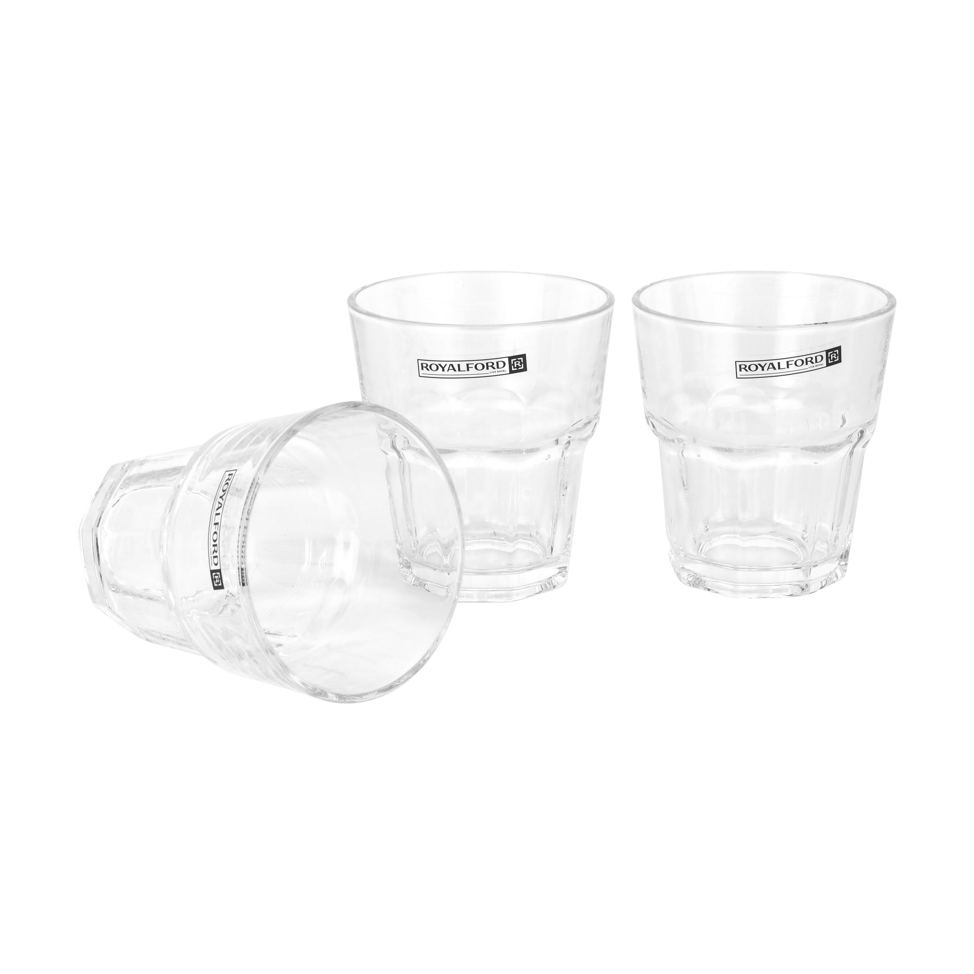 285 ml Transparent Glass Tumbler Set- RF12808/ Multi-Purpose, Perfect for Hot and Cold Beverages like Tea, Coffee, Water, Juices/ Lead-Free, Crystal Clear Construction clear