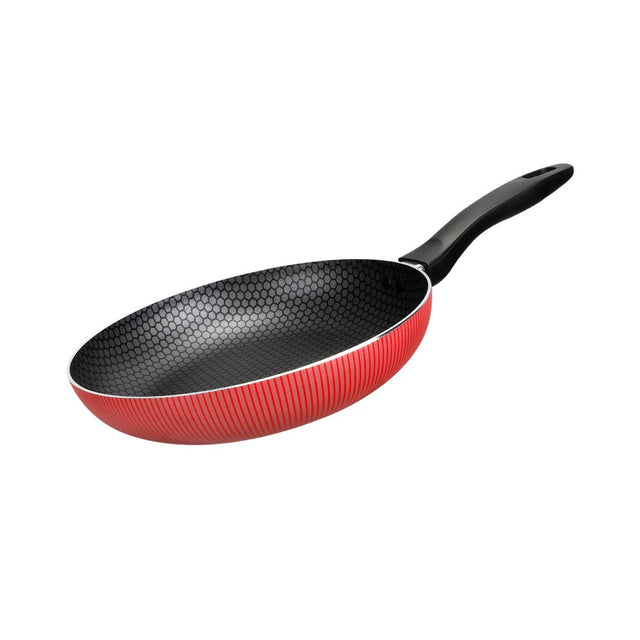 24cm Scarlet Honeycomb Non-Stick Fry Pan – 3-Layer Durable Coating, Pressed Aluminium Body with Heat-Resistant Bakelite Handle