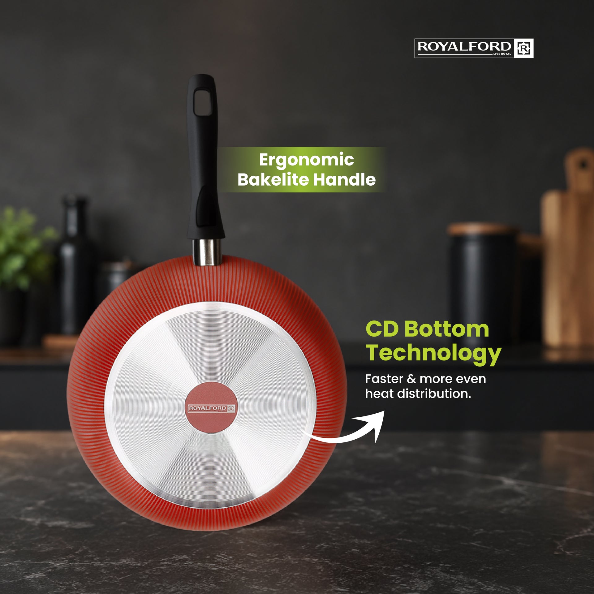 28cm Scarlet Honeycomb Non-Stick Fry Pan | Induction Compatible | Healthy Cooking Frypan
