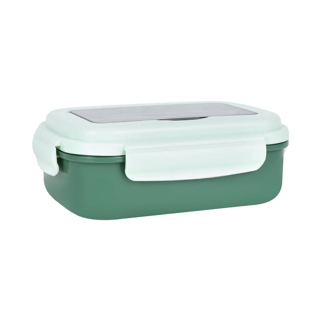 Royalford Plastic Lunch Box with Cutlery- RF12905/ 700 ml and 200 ml, Rectangle Tiffin Boxes with Airtight Lid, Fork and Spoon Assorted