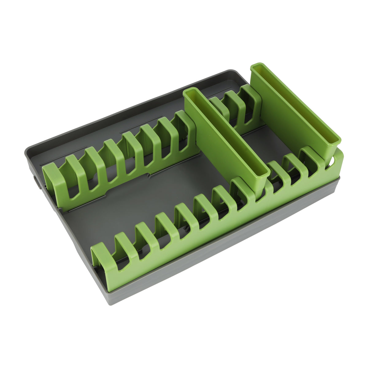 Royalford Dish Drainer Rack with Cutlery Holder RF12959 Drainer with Drip Tray Durable Plastic Dish Rack with Cutlery Holder Detachable Draining Board for Kitchen Counter Dish Organizer Space Saving Multicolor